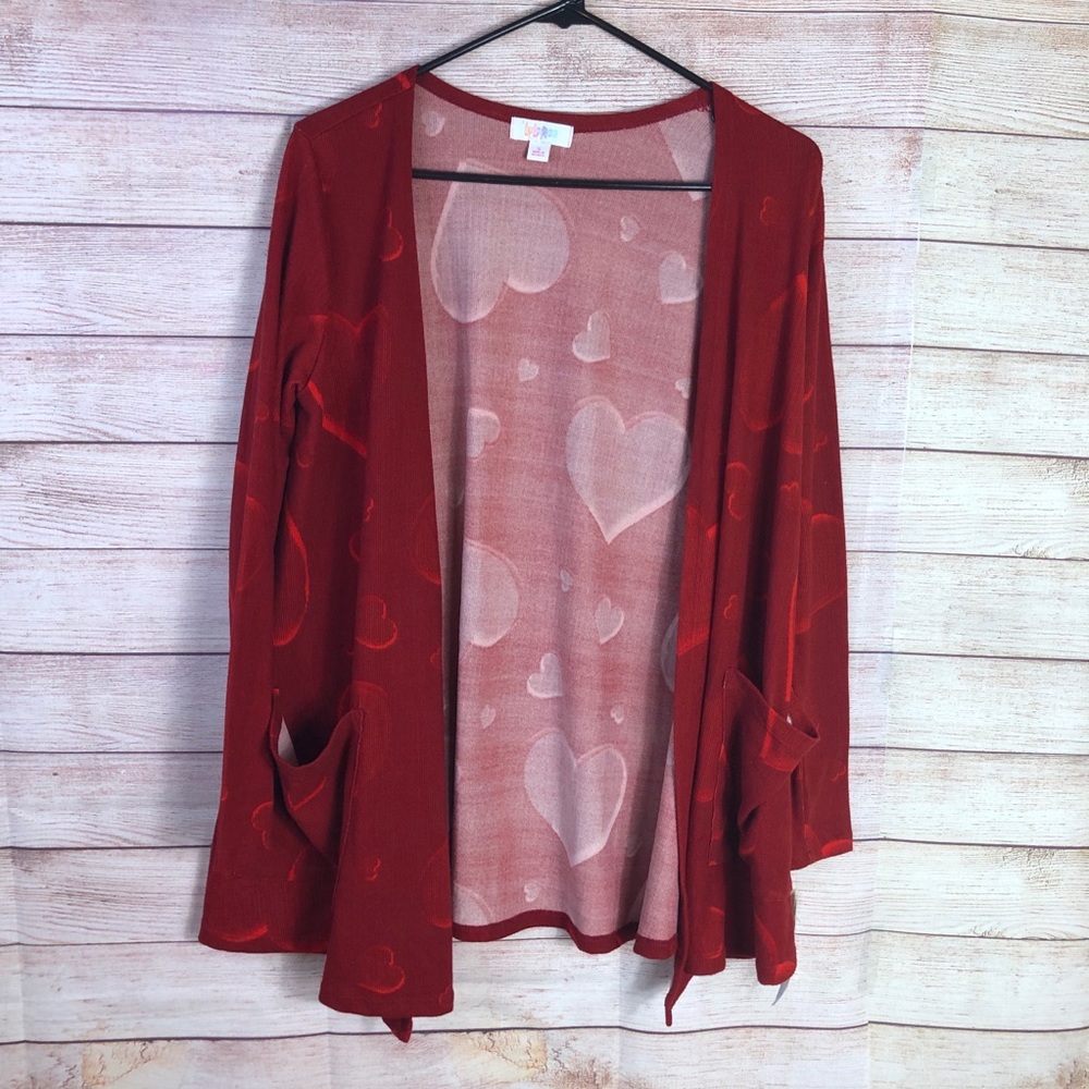 LulaRoe Beautiful NWT Valentine’s Heart Cardigan S